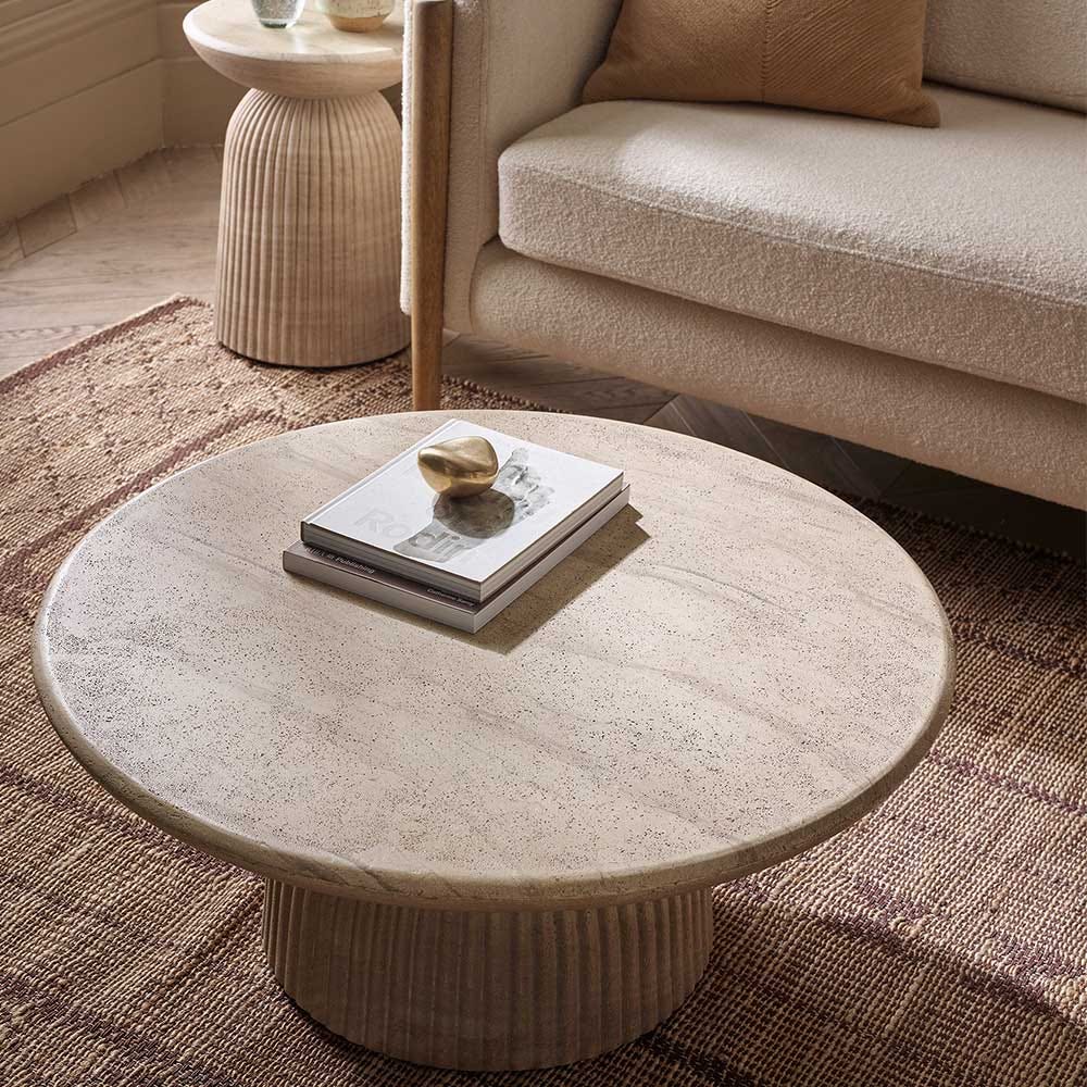 MASON COFFEE TABLE IN TRAVERTINE FINISH EFFECT