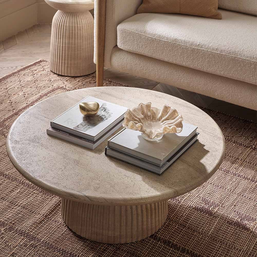 MASON COFFEE TABLE IN TRAVERTINE FINISH EFFECT