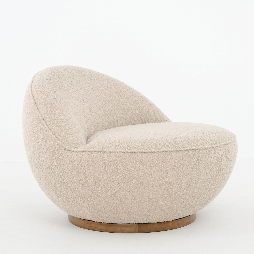MOLLY SWIVEL CHAIR IN CURLED FABRIC