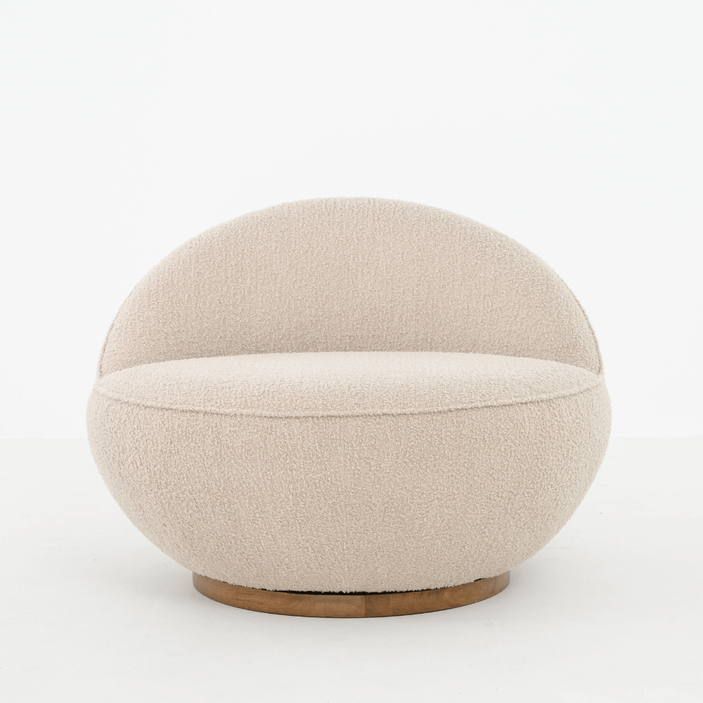 MOLLY SWIVEL CHAIR IN CURLED FABRIC