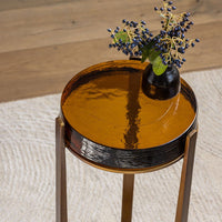 MOLTEN SIDE TABLE IN AMBER - TALL