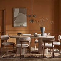 RAINA DINING TABLE IN TRAVERTINE FINISH EFFECT