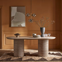RAINA DINING TABLE IN TRAVERTINE FINISH EFFECT