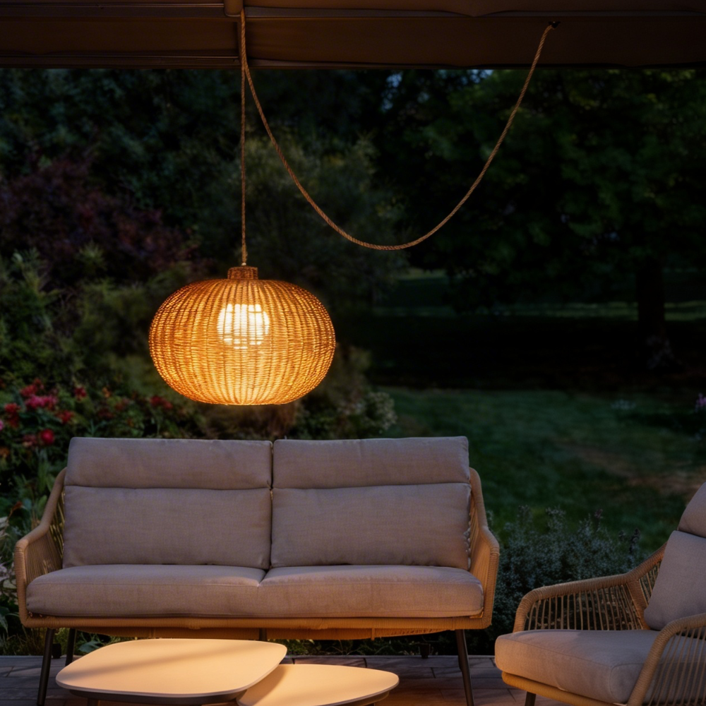 RAVELLO SESAME RATTAN 55CM PENDANT LIGHT