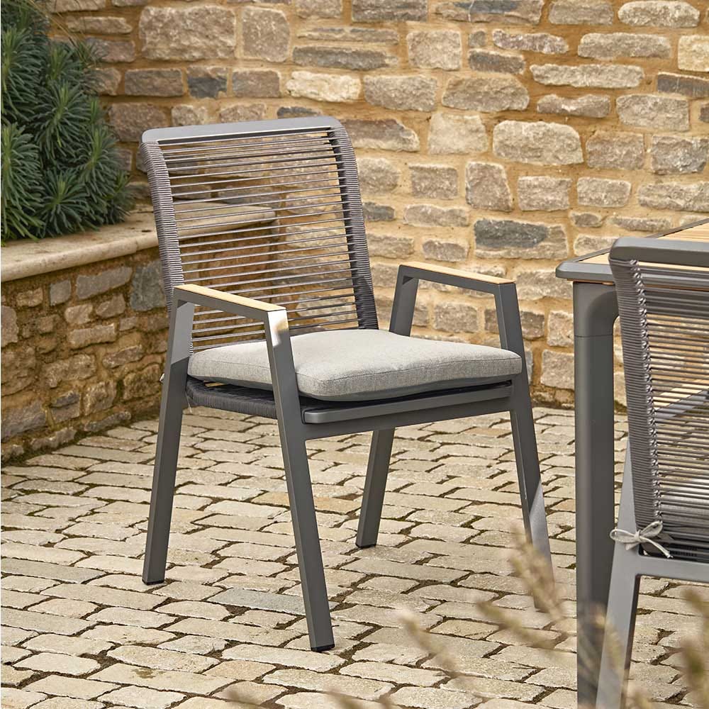 Savannah Rope 8-10 Seat 2m Extending Dining Set - Oak
