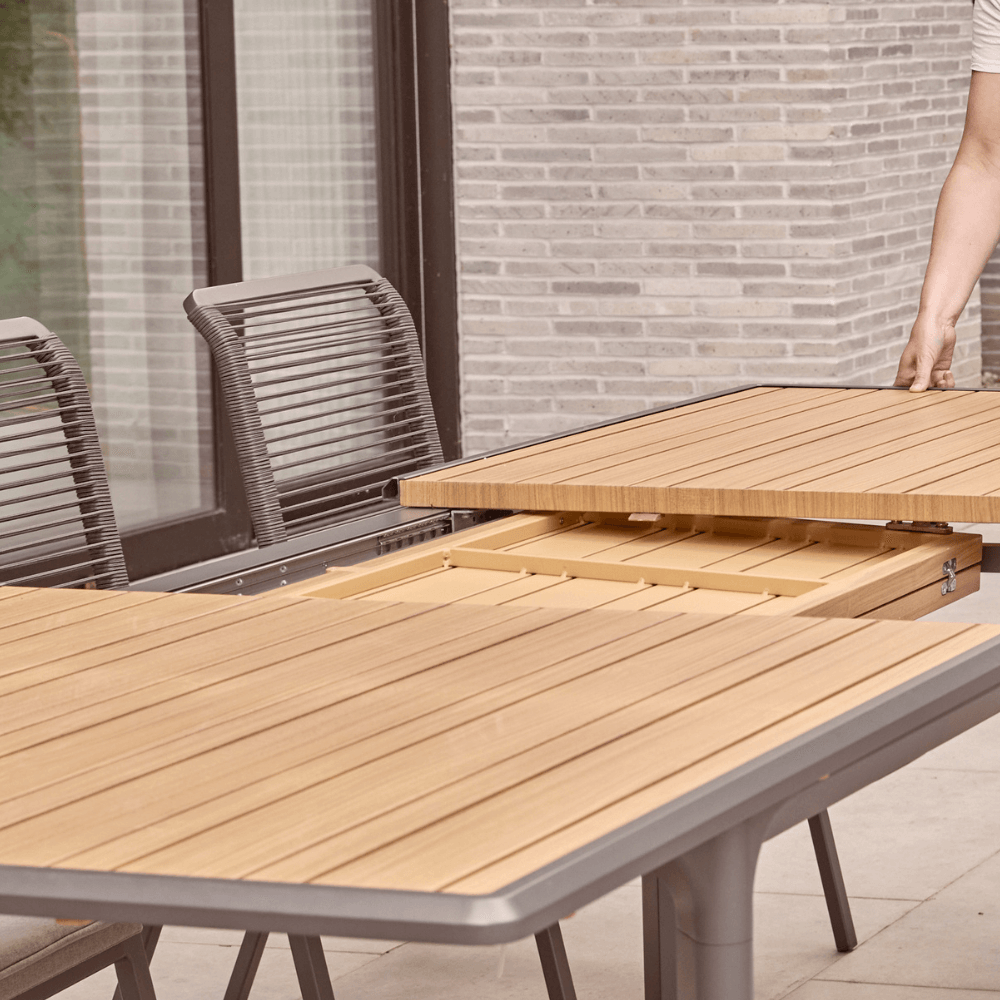 Savannah Rope 8-10 Seat 2m Extending Dining Set - Oak
