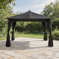SAVANNAH BIRCH 3 X 3M FABRIC GAZEBO WITH SOLAR LIGHTS