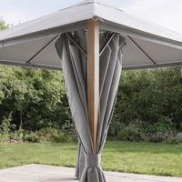 SAVANNAH OAK 3 X 3M FABRIC GAZEBO WITH SOLAR LIGHTS