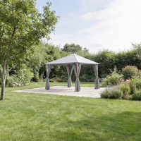 SAVANNAH OAK 3 X 3M FABRIC GAZEBO WITH SOLAR LIGHTS