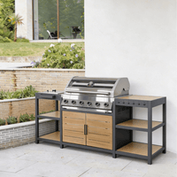 SAVANNAH OAK 6 BURNER OUTDOOR KITCHEN WITH OPEN SIDES