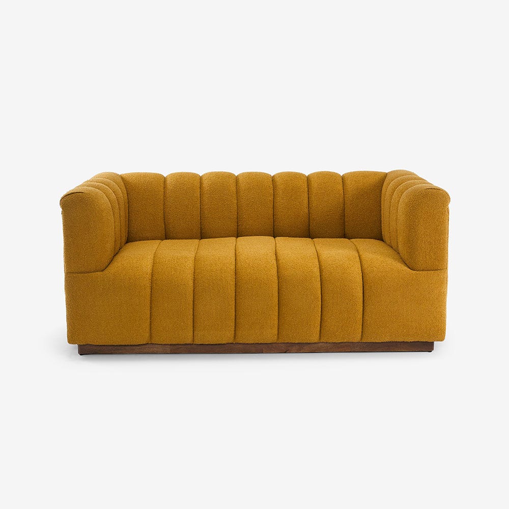 SLOANE FLUTED 2-SEAT SOFA IN MUSTARD BOUCLE