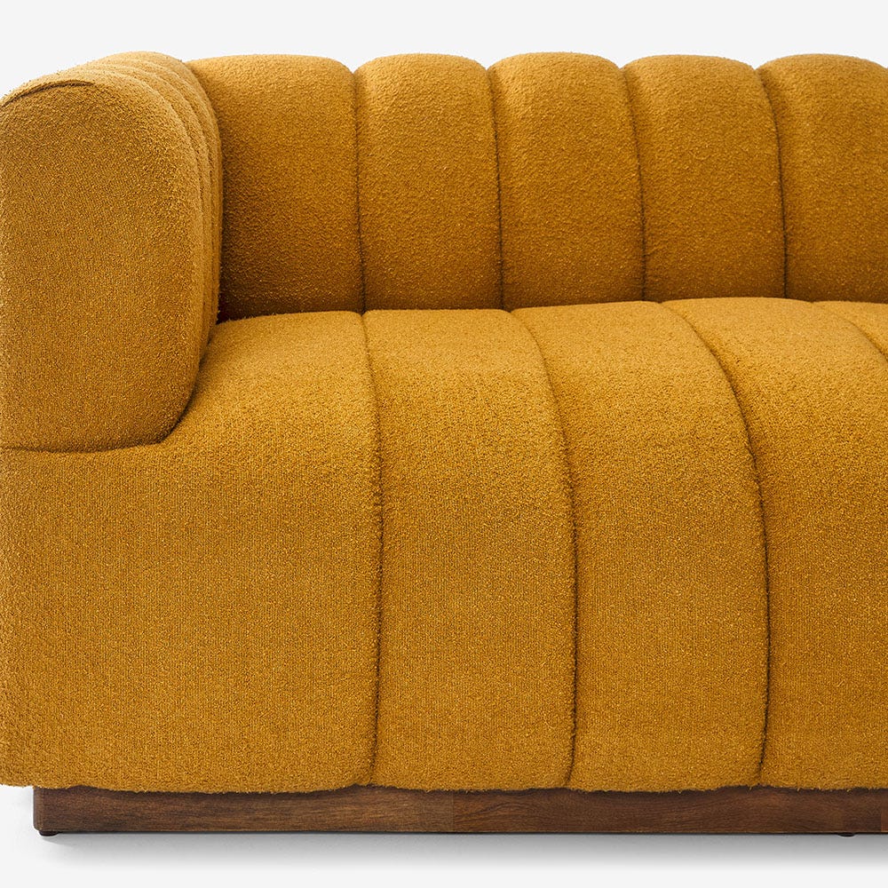 SLOANE FLUTED 2-SEAT SOFA IN MUSTARD BOUCLE