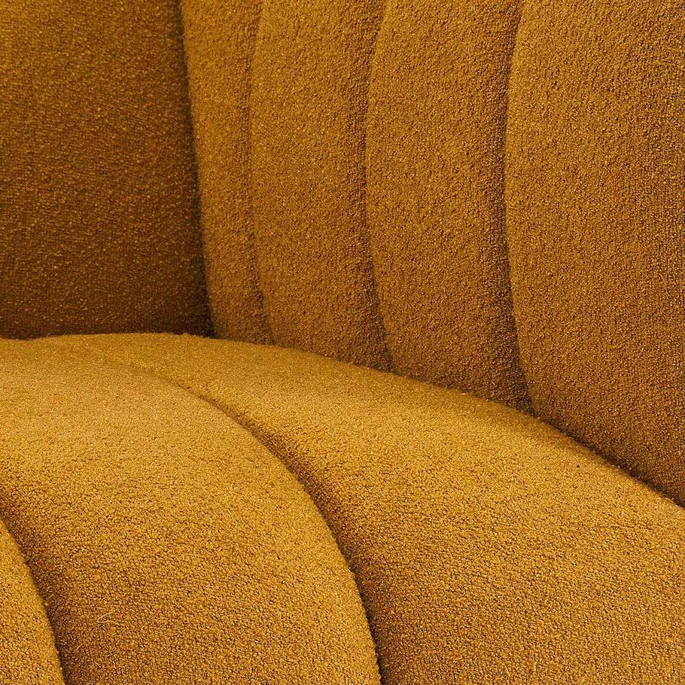 SLOANE FLUTED 2-SEAT SOFA IN MUSTARD BOUCLE