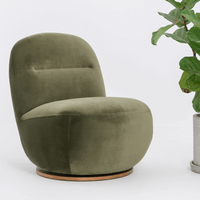 SUSIE SWIVEL CHAIR IN GREEN VELVET