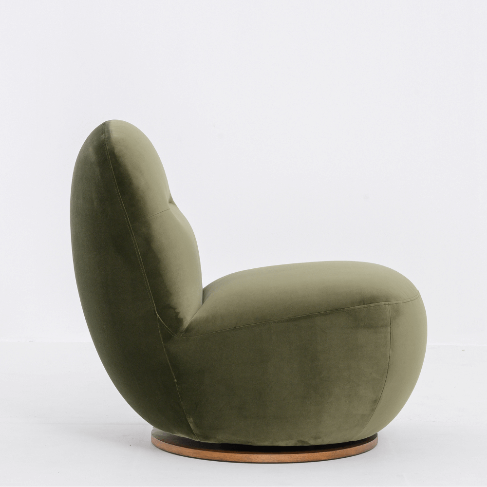 SUSIE SWIVEL CHAIR IN GREEN VELVET