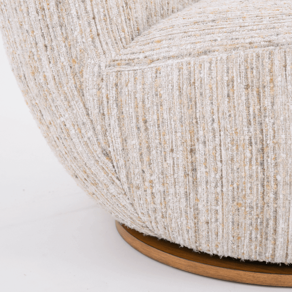 SUSIE SWIVEL CHAIR IN TEXTURED WEAVE