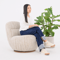 SUSIE SWIVEL CHAIR IN TEXTURED WEAVE