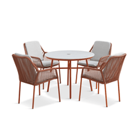 OLIVIA TERRACOTTA 4 SEAT ROUND DINiNG SET