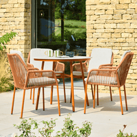 OLIVIA TERRACOTTA 4 SEAT ROUND DINiNG SET