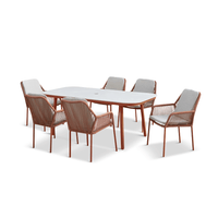 OLIVIA TERRACOTTA 6 SEAT RECT DINING SET
