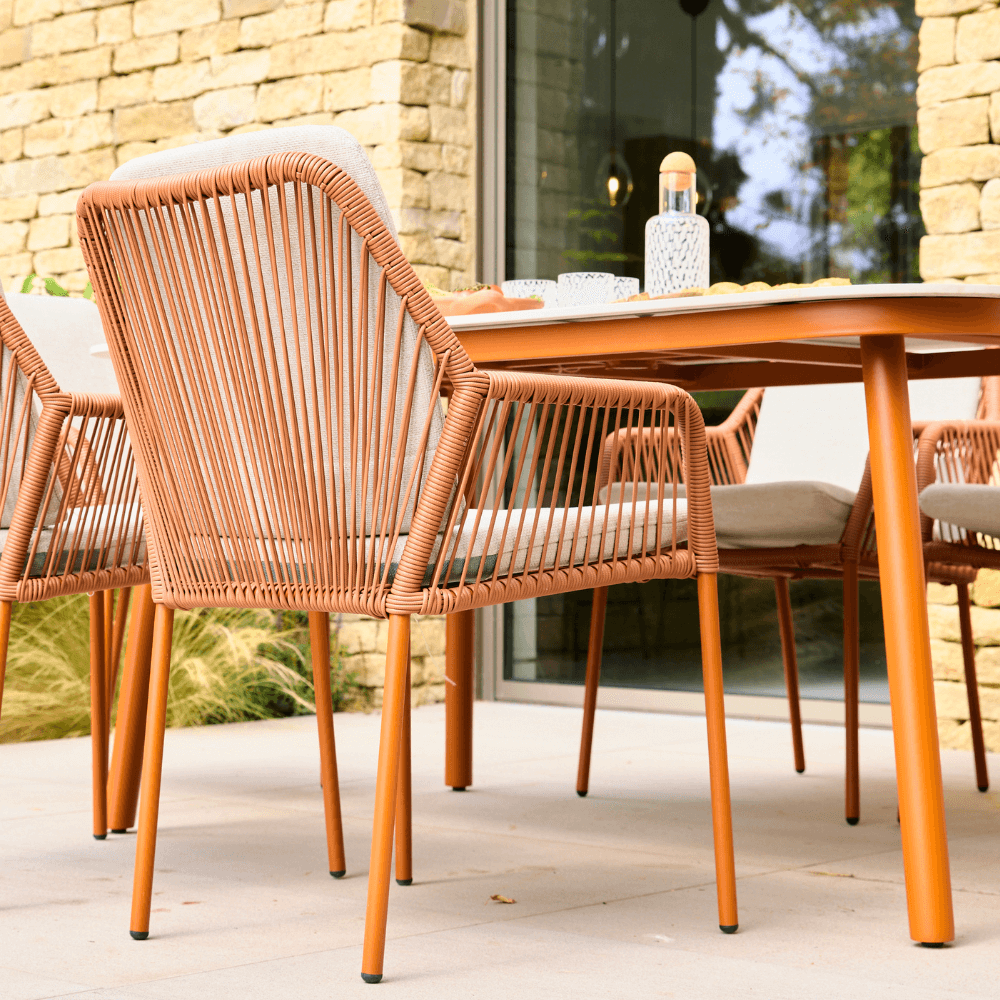 OLIVIA TERRACOTTA 6 SEAT RECT DINING SET