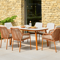 OLIVIA TERRACOTTA 6 SEAT RECT DINING SET