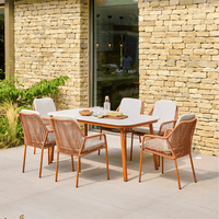 OLIVIA TERRACOTTA 6 SEAT RECT DINING SET