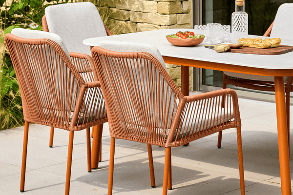 OLIVIA TERRACOTTA 6 SEAT RECT DINING SET