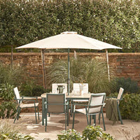 VALENTINA 6 SEAT DINING SET WITH 3.0M PARASOL