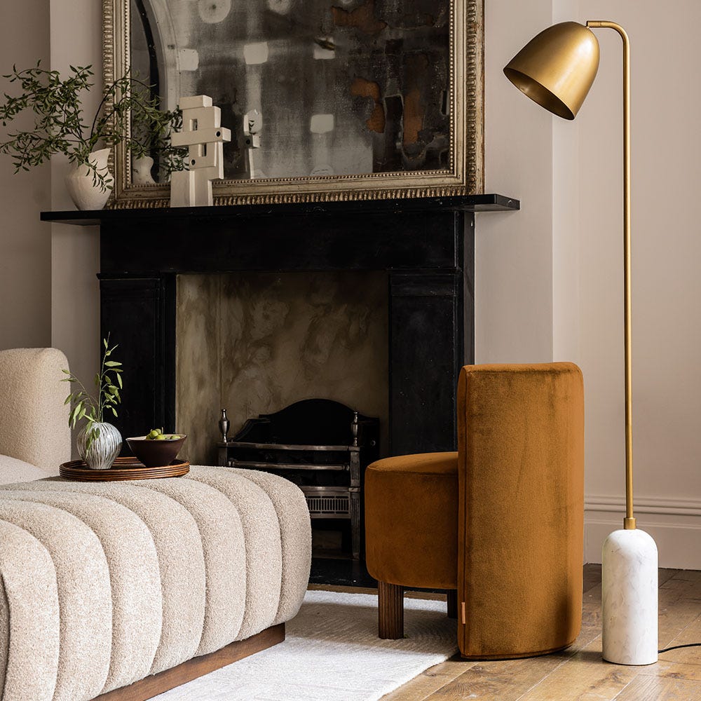 WESLEY OCCASIONAL CHAIR IN MUSTARD VELVET