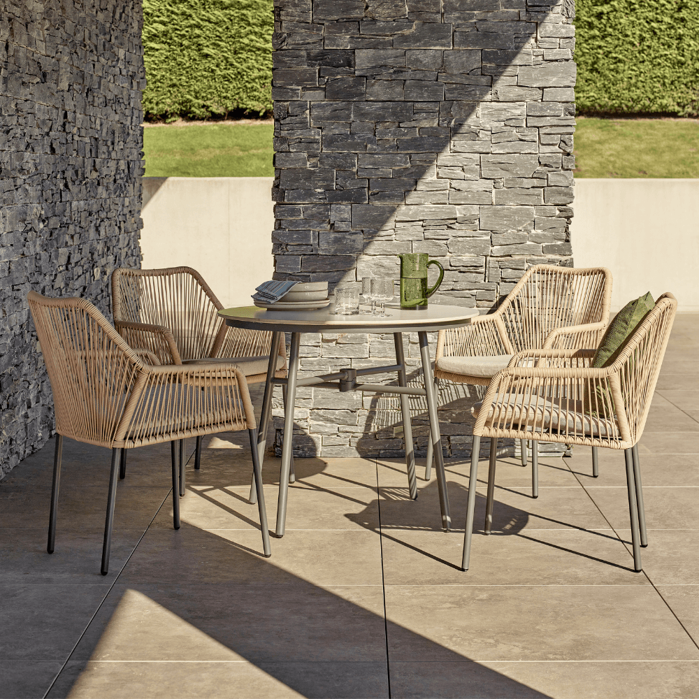OLIVIA WHEAT 4 SEAT ROUND DINING SET