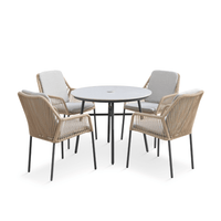 OLIVIA WHEAT 4 SEAT ROUND DINING SET