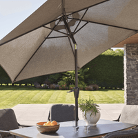 ZARA 6 SEAT BOAT-SHAPED DINING SET WITH 3.0M PARASOL