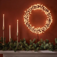 45CM WARM WHITE BERRY WREATH 550 LEDS