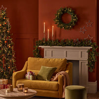 Pre-Lit Fake Fir Garland - 9 ft - Warm White Lights