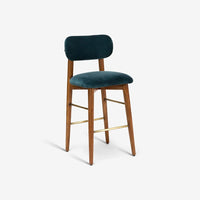 LAYLA BAR STOOL - PETROL BLUE VELVET