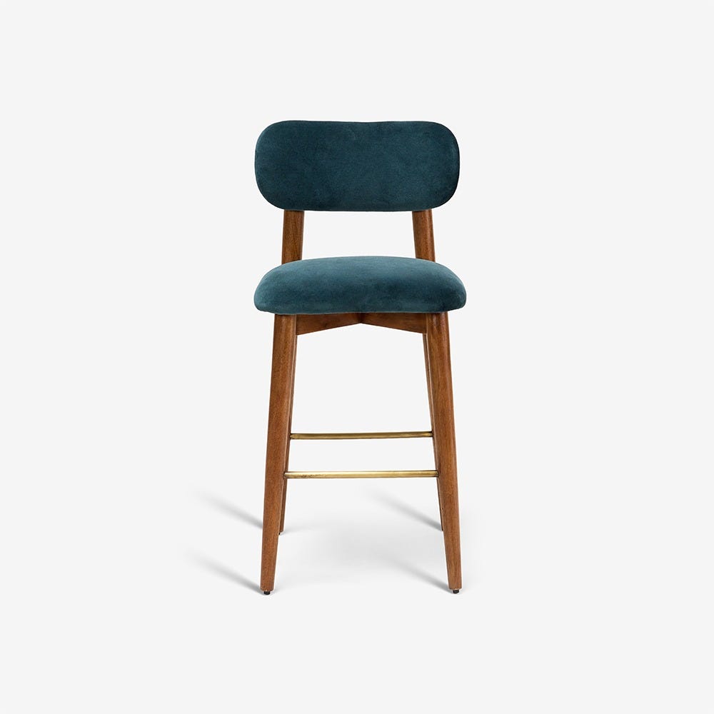 LAYLA BAR STOOL - PETROL BLUE VELVET