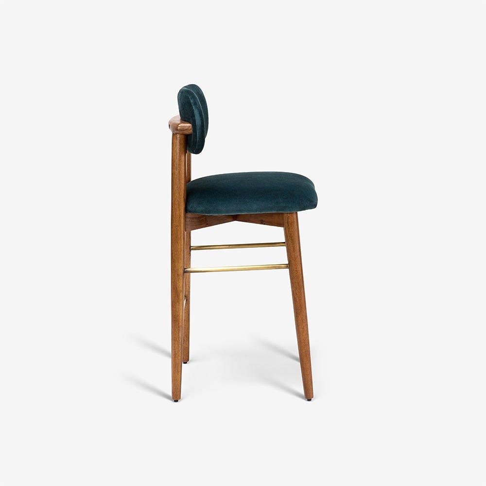LAYLA BAR STOOL - PETROL BLUE VELVET