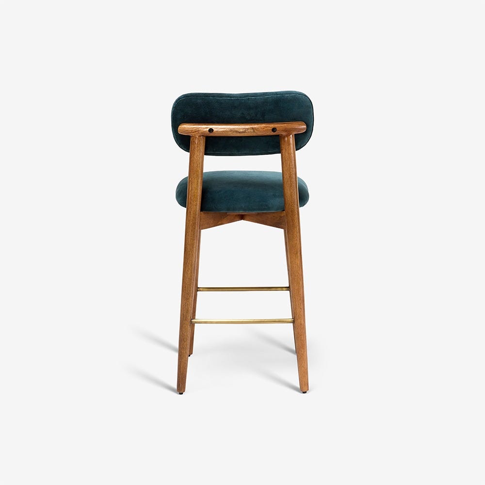 LAYLA BAR STOOL - PETROL BLUE VELVET