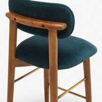 LAYLA BAR STOOL - PETROL BLUE VELVET
