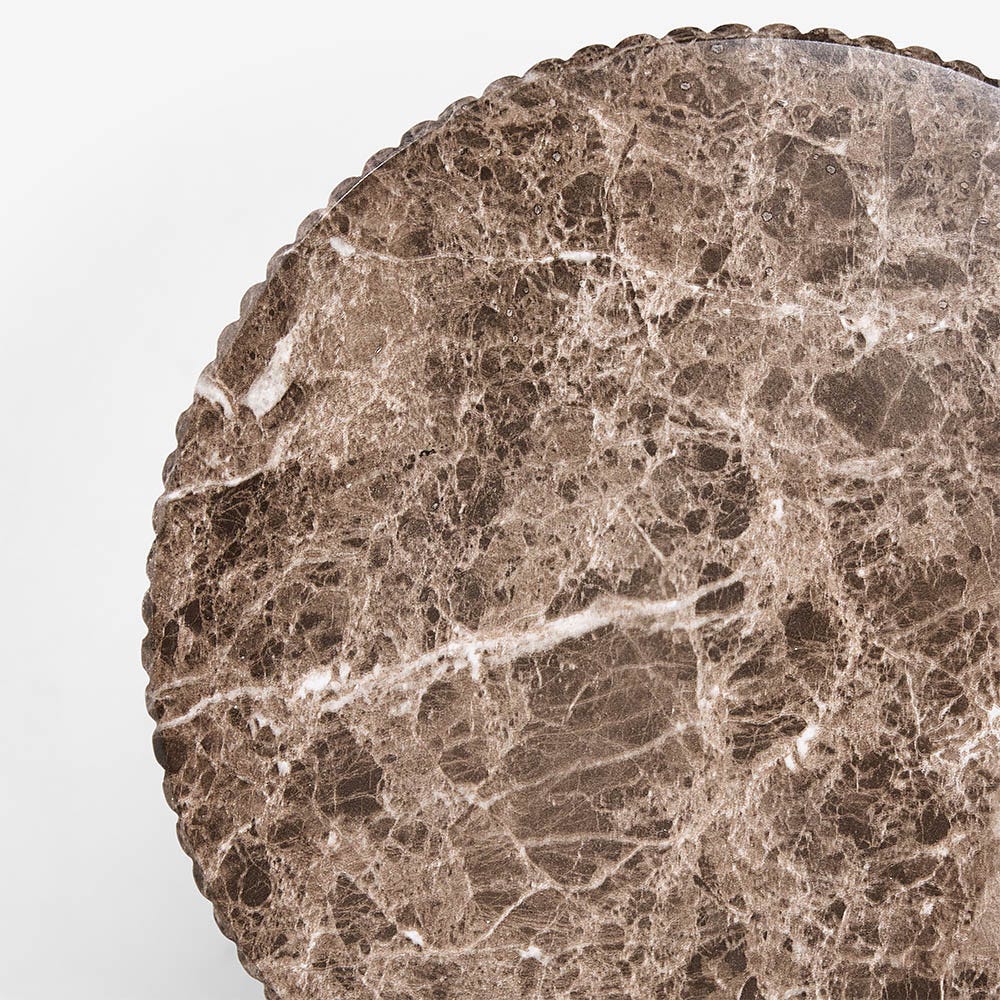 Maru Stool / Side Table - Brown Marble Finish