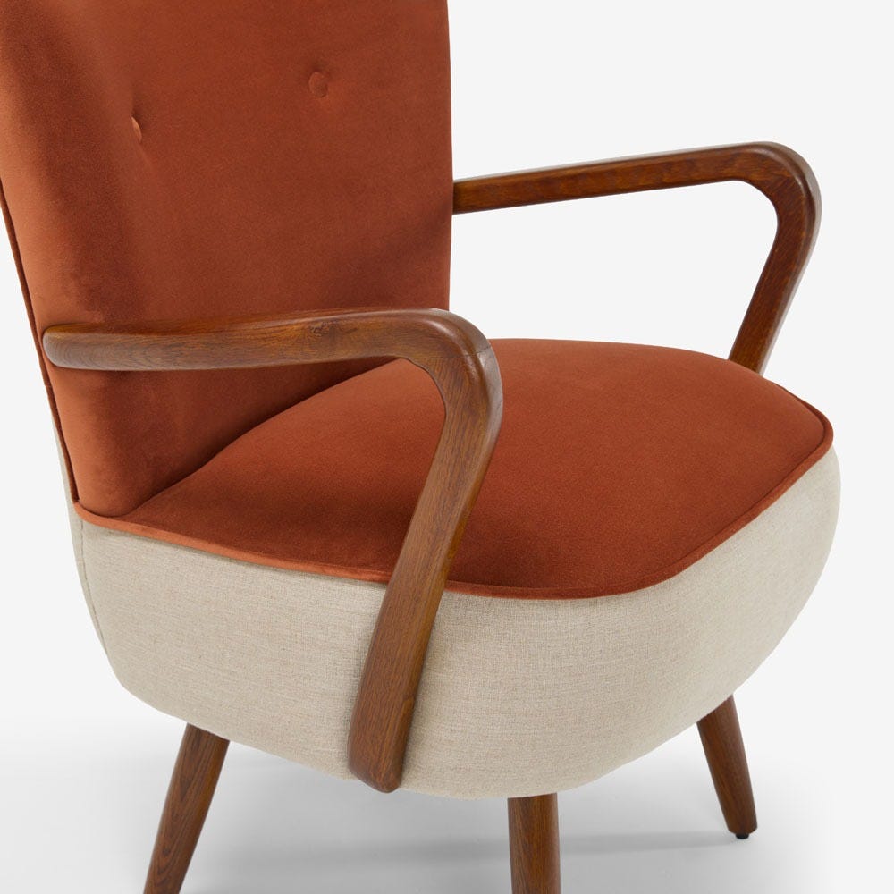 Calvin Armchair in Rust Velvet