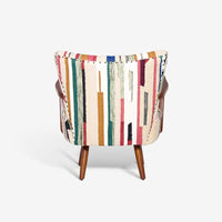 Calvin Armchair In Striped Woven Rag Rug