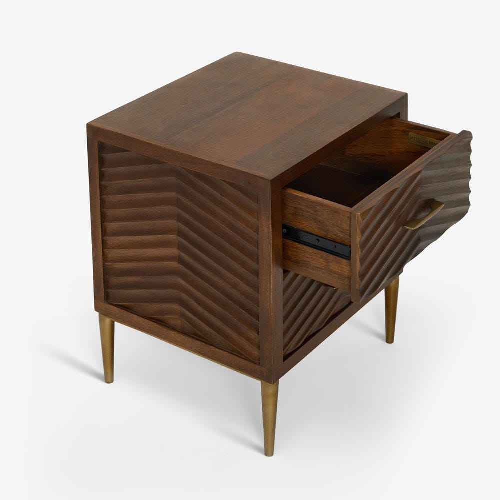 FANDANGO BEDSIDE DRAWERS - DARK STAIN