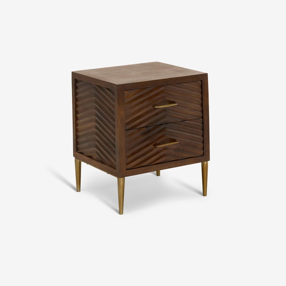 FANDANGO BEDSIDE DRAWERS - DARK STAIN