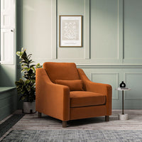 Hampton Armchair In Burnt Eco Velvet
