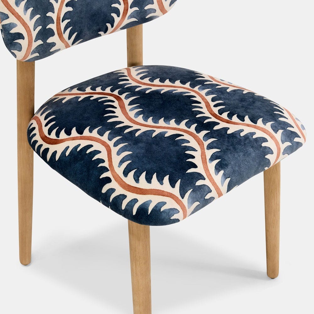 LAYLA OAK DINING CHAIR IN LINWOOD FABRIC