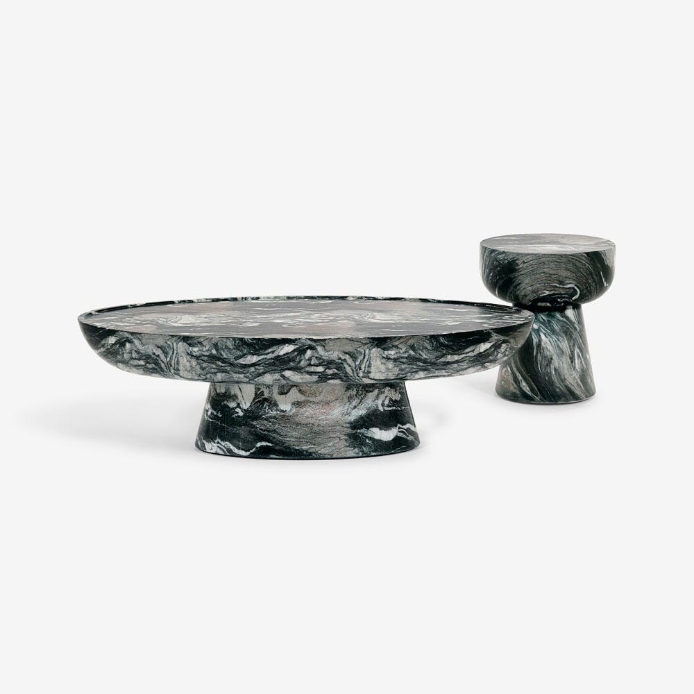 LUCY SIDE TABLE IN GREEN MARBLE EFFECT