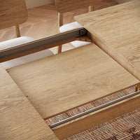 BYRON  EXTENDING DINING TABLE- MUTED OAK FINISH