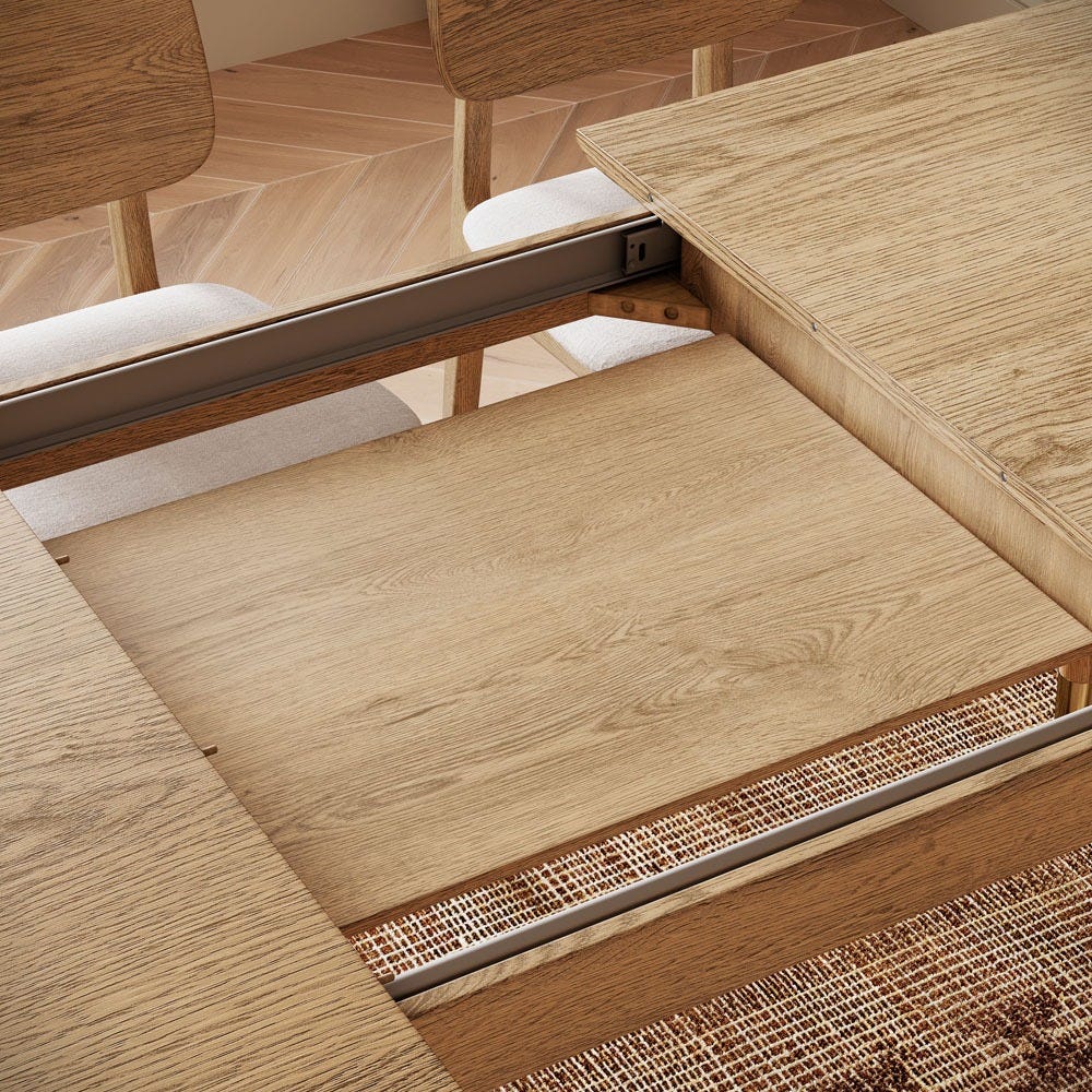 BYRON  EXTENDING DINING TABLE- MUTED OAK FINISH
